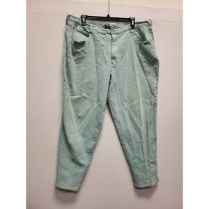 Venezia Jeans VJ Clothing Size 26 Light Green Denim Pants Womens Vintage 90s